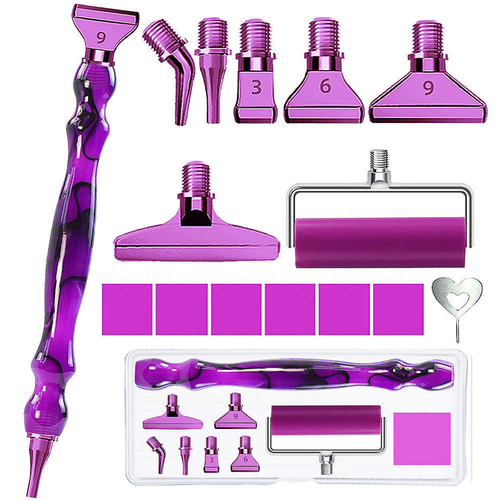 Case With Pencil Holder - ชุดเครื่องมืออุปกรณ์เสริมปากกาเพ้นท์เพชร, ปลายปากกาโลหะสแตนเลส, ชุดที่ใส่ปากกาเพชร, อุปกรณ์เสริมเครื่องมือ