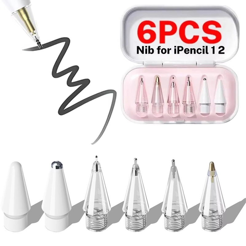Stylus Replacement Tip - หัวปากกาเปลี่ยนได้ 6 ชิ้น สำหรับ Apple Pencil