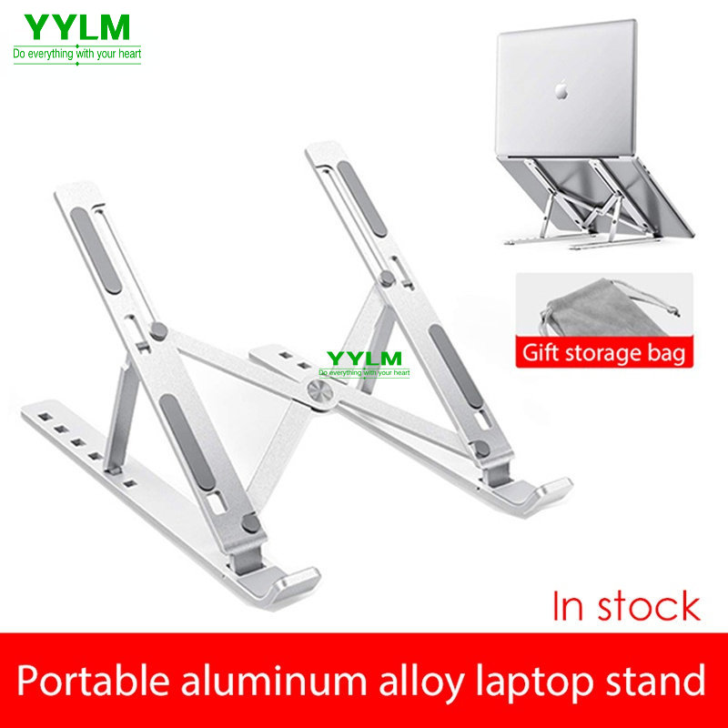 Cooling Stand Tablet - Yylm ขาตั้งแล็ปท็อปแบบพกพาสำหรับ N3, ขาตั้งแล็ปท็อปอะลูมินัมอัลลอยพับได้สำหรับ iPad ขายึดโน้ตบุ๊คฐานระบายความร้อนโลหะมีในสต็อก