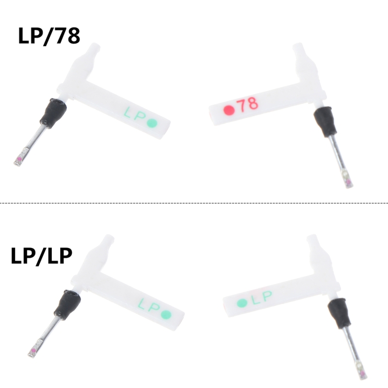 Stylus Replacement Tip - สไตลัสสำหรับการเปลี่ยนแผ่นเสียงสำหรับการสัมผัสกับปลายเพชรสีแดงและสีน้ำเงินสองด้านสำหรับไวนิลสำหรับการบันทึก lp/ สำหรับ LP rpm