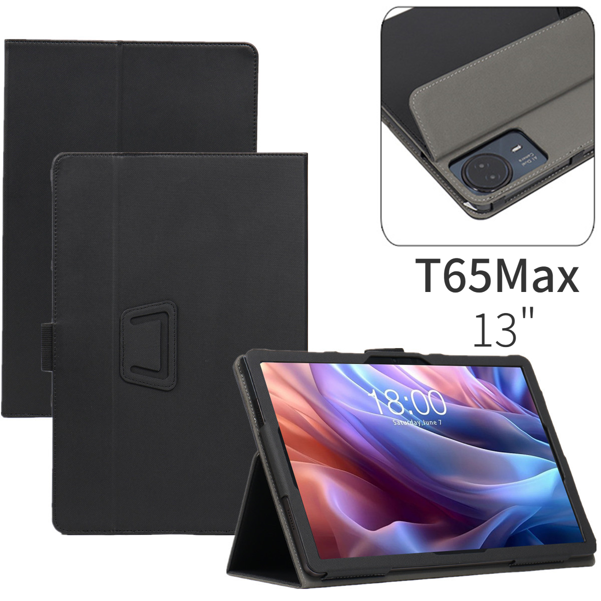 Teclast Tablet Accessories - เคสอัจฉริยะสำหรับแท็บเล็ต Teclast T65Max เคสหนัง PU แบบพับได้พร้อมขาตั้ง