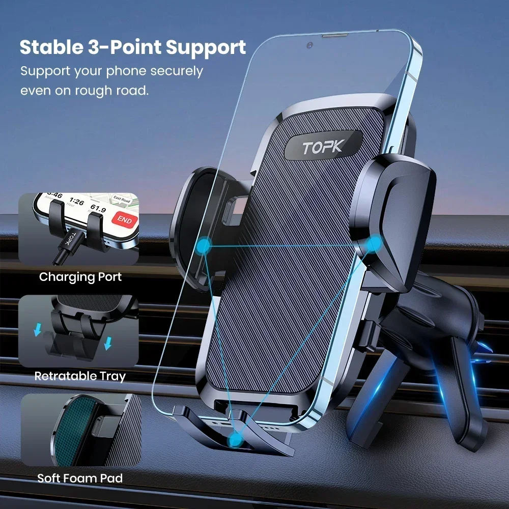 ที่วางโทรศัพท์ในรถยนต์ TOPK D3 - Car Accessories Tablet Holder บทวิจารณ์และราคา